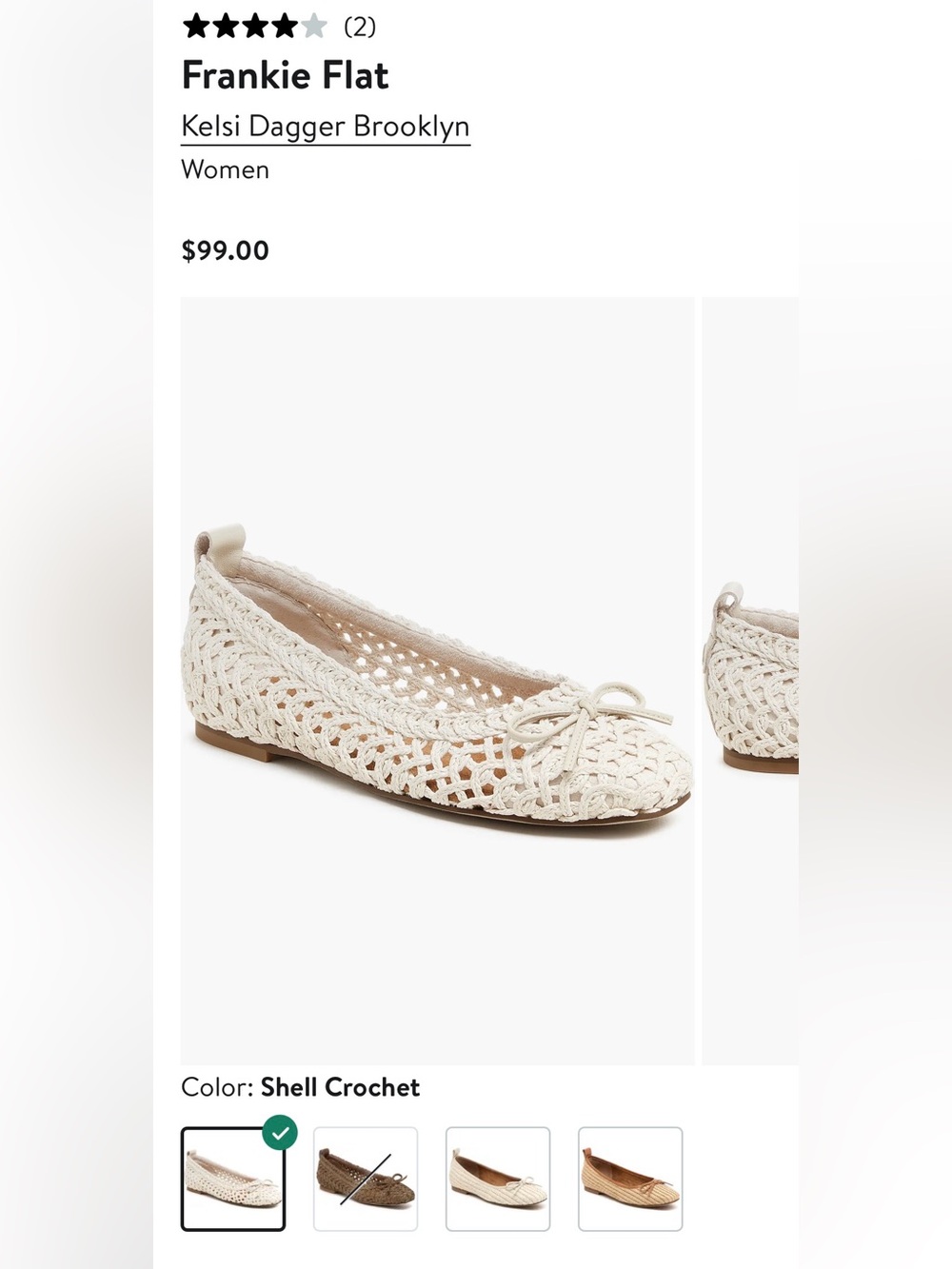 Kelsi Dagger Frankie Flat in Shell Crochet